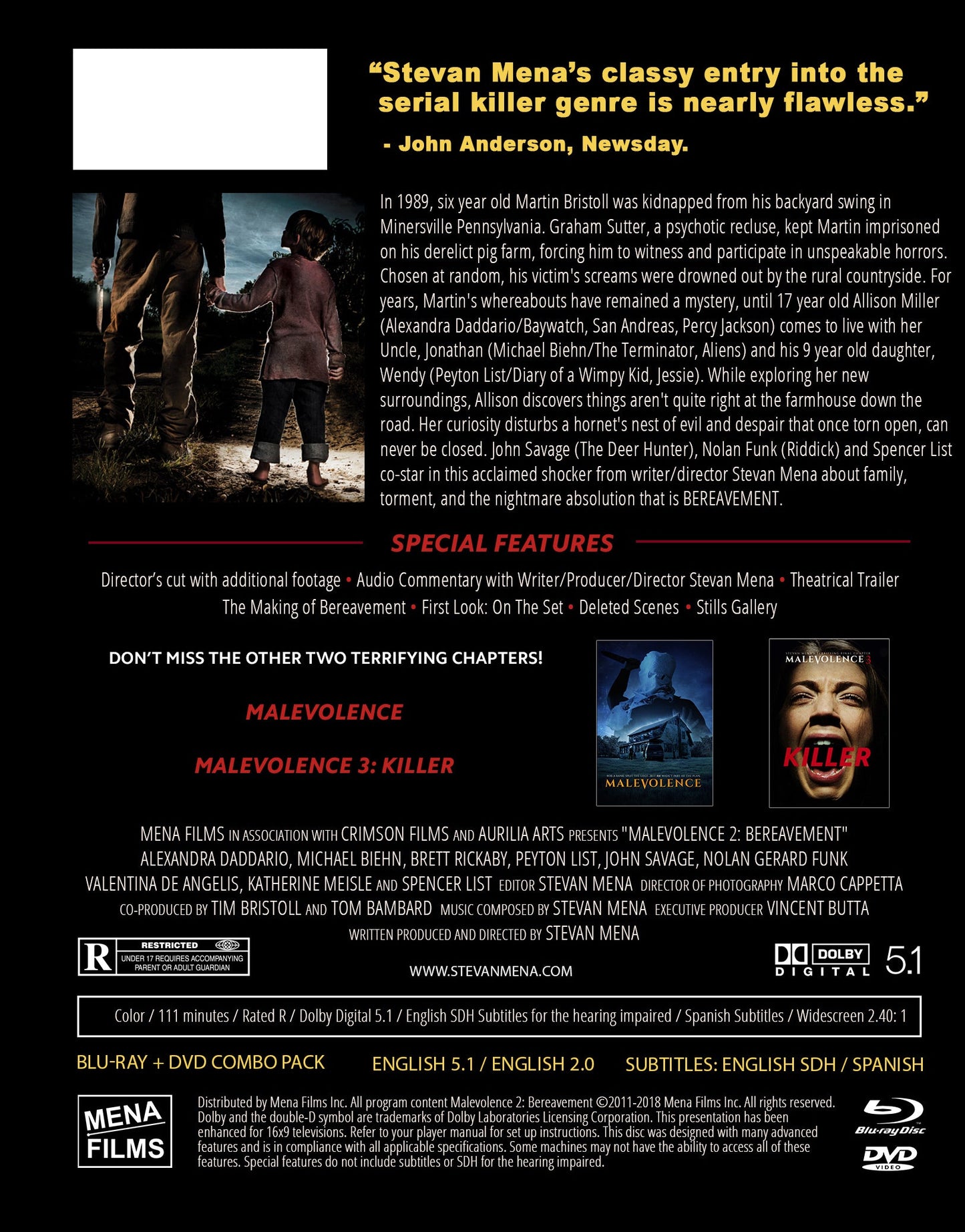 Malevolence 2: Bereavement - Region Free Blu-Ray/DVD Combo Pack