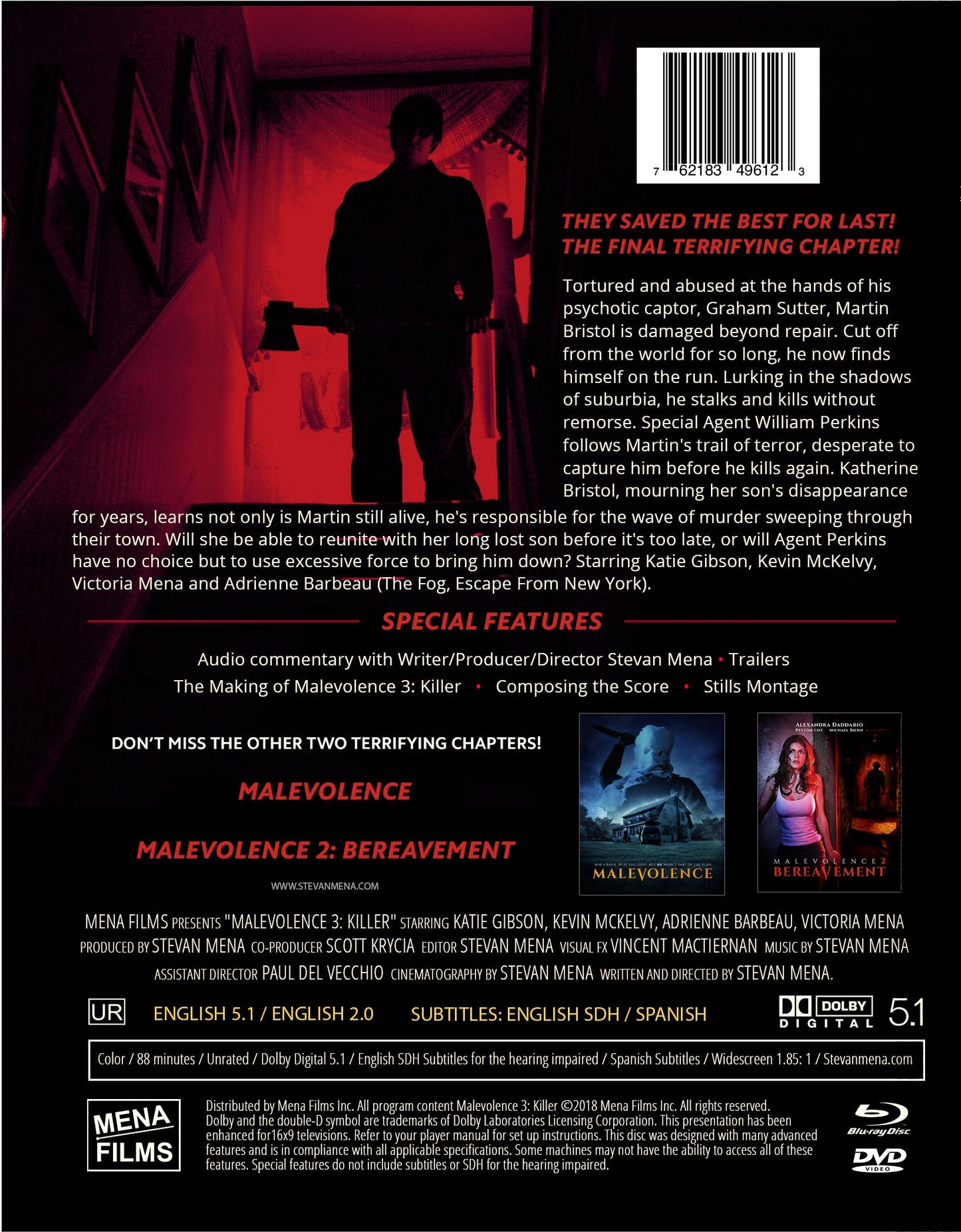 Malevolence 3: Killer - Region Free Blu-Ray/DVD Combo Pack